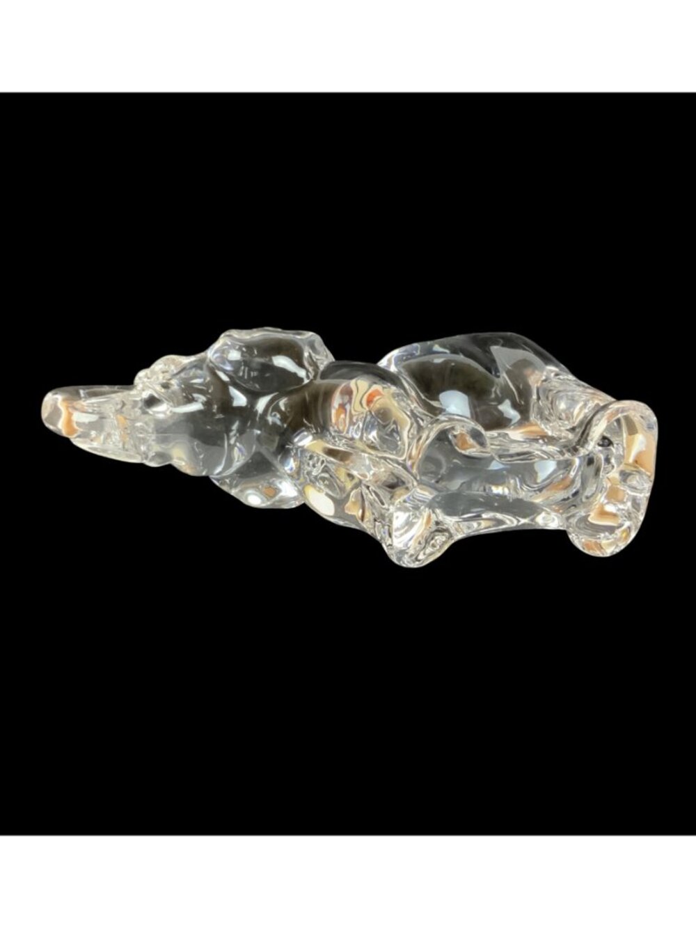 Villeroy & Boch Crystal Elephant Figurine Clear Glass Collectible Decor Trunk Up - Picture 7 of 9